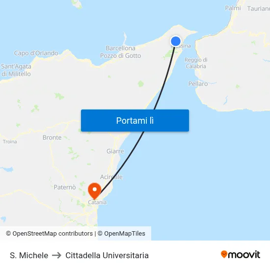S. Michele to Cittadella Universitaria map