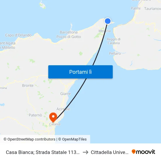 Casa Bianca; Strada Statale 113; Km 15;500 to Cittadella Universitaria map