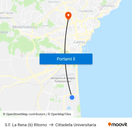 S.F. La Rena (6) Ritorno to Cittadella Universitaria map
