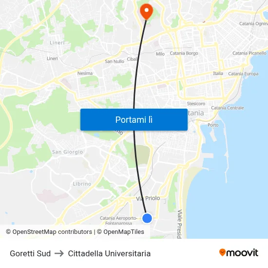 Goretti Sud to Cittadella Universitaria map