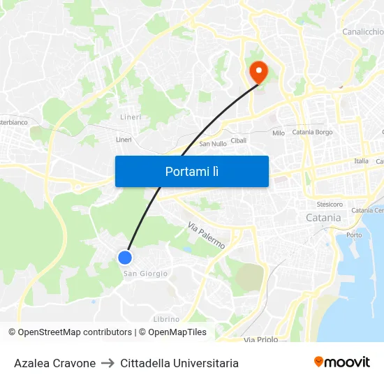 Azalea Cravone to Cittadella Universitaria map