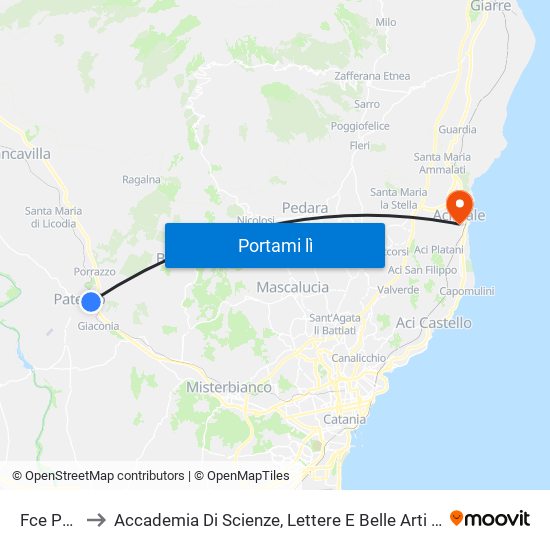 Fce Paternò to Accademia Di Scienze, Lettere E Belle Arti Degli Zelanti E Dei Dafnici map