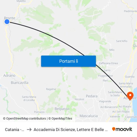 Catania - Marconi to Accademia Di Scienze, Lettere E Belle Arti Degli Zelanti E Dei Dafnici map