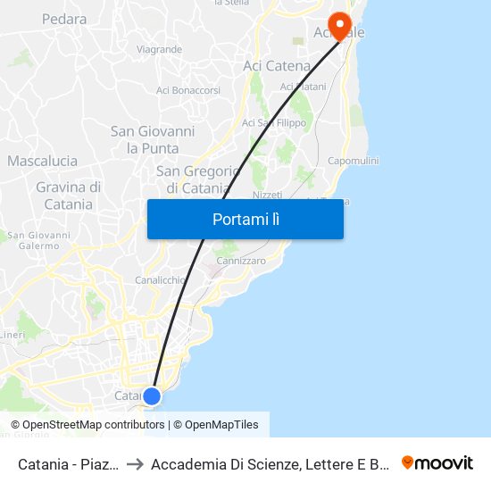 Catania - Piazza Pietro Lupo to Accademia Di Scienze, Lettere E Belle Arti Degli Zelanti E Dei Dafnici map