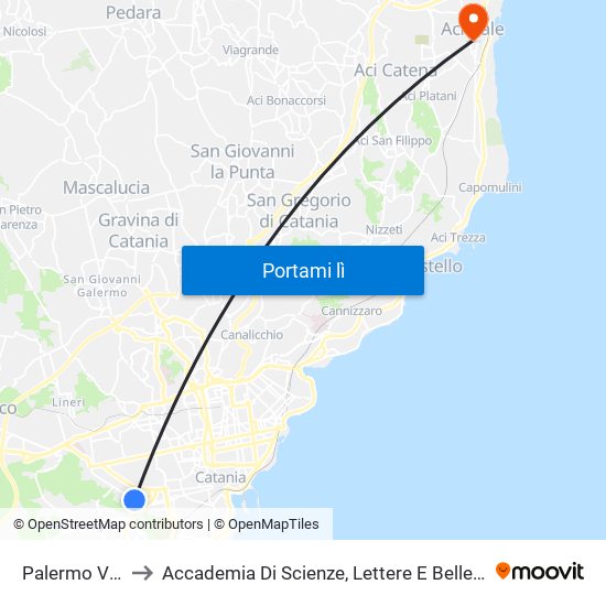 Palermo Vico Quarto to Accademia Di Scienze, Lettere E Belle Arti Degli Zelanti E Dei Dafnici map