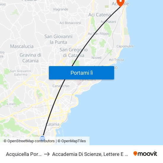 Acquicella Porto Adamo Ovest to Accademia Di Scienze, Lettere E Belle Arti Degli Zelanti E Dei Dafnici map