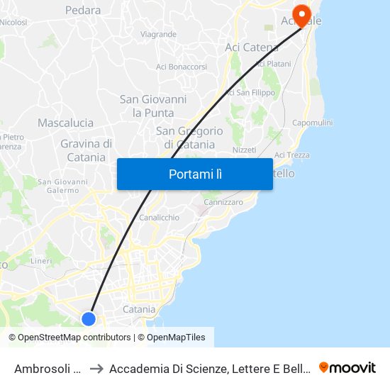 Ambrosoli La Marmora to Accademia Di Scienze, Lettere E Belle Arti Degli Zelanti E Dei Dafnici map