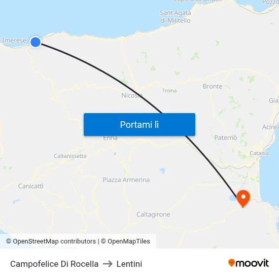 Campofelice Di Rocella to Lentini map