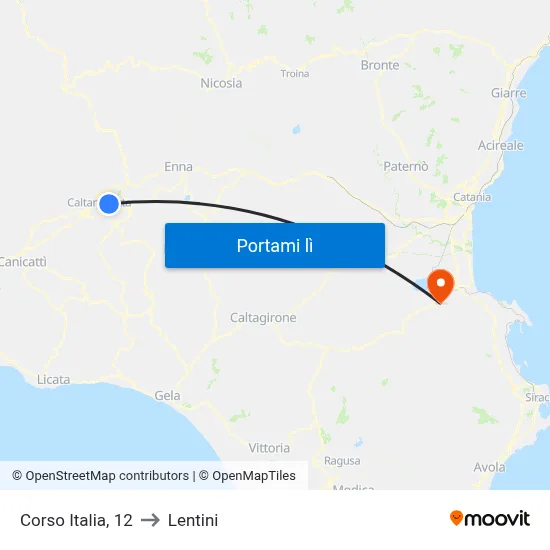 Corso Italia, 12 to Lentini map