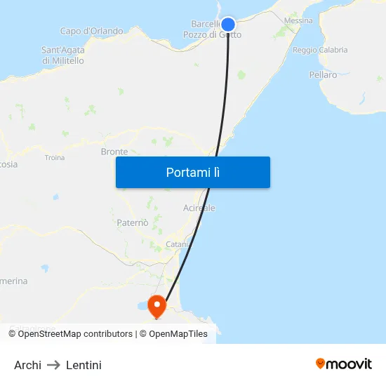 Archi to Lentini map