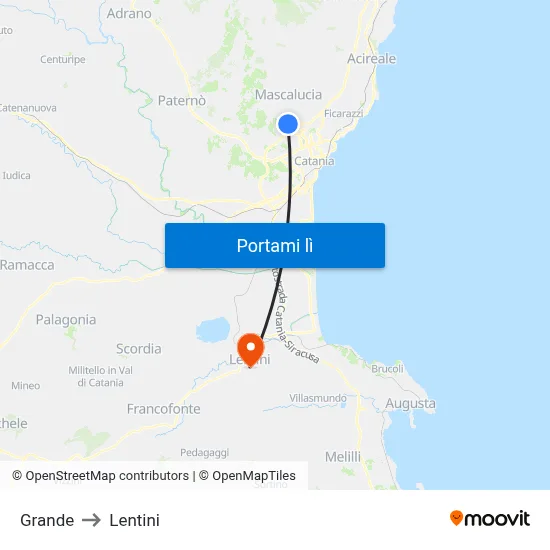 Grande to Lentini map