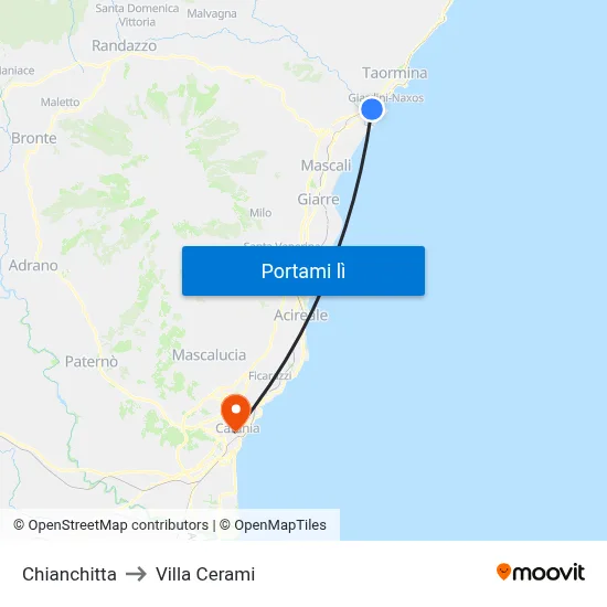 Chianchitta to Villa Cerami map