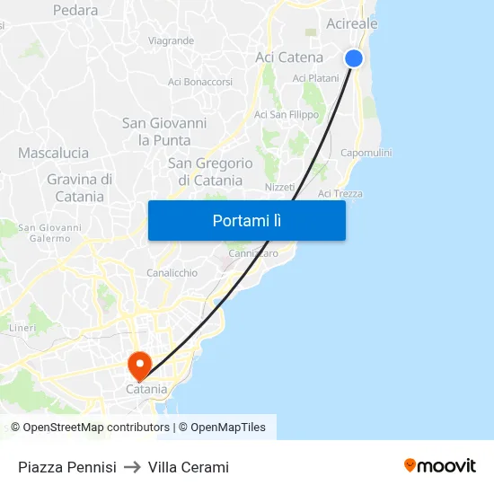Piazza Pennisi to Villa Cerami map