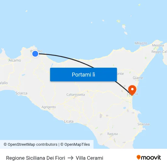 Regione Siciliana Dei Fiori to Villa Cerami map