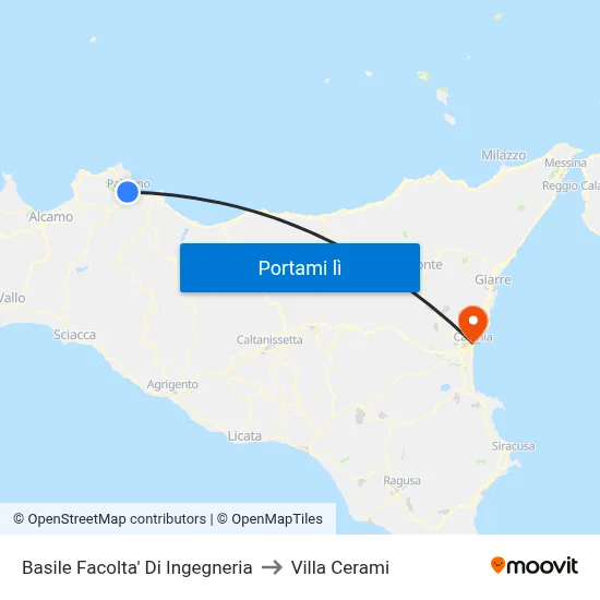 Basile Facolta' Di Ingegneria to Villa Cerami map