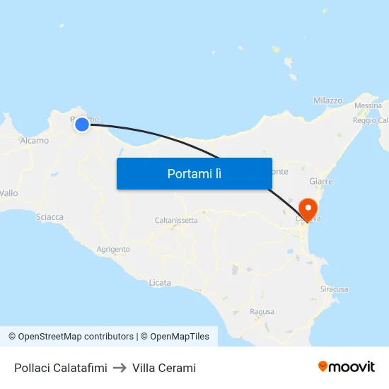 Pollaci Calatafimi to Villa Cerami map
