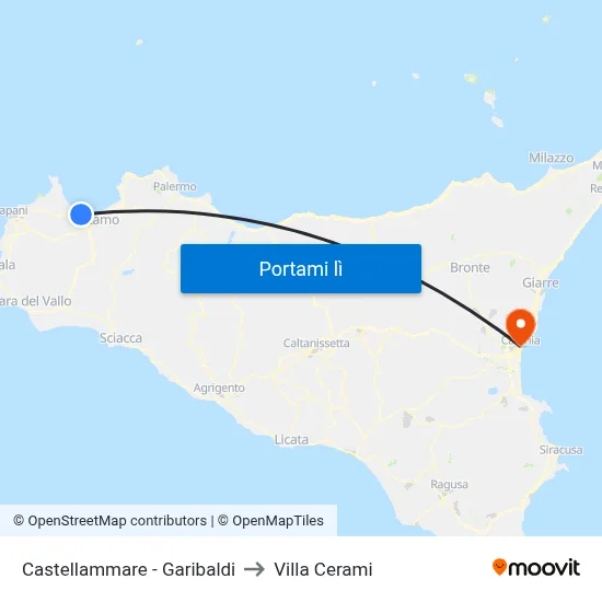 Castellammare - Garibaldi to Villa Cerami map