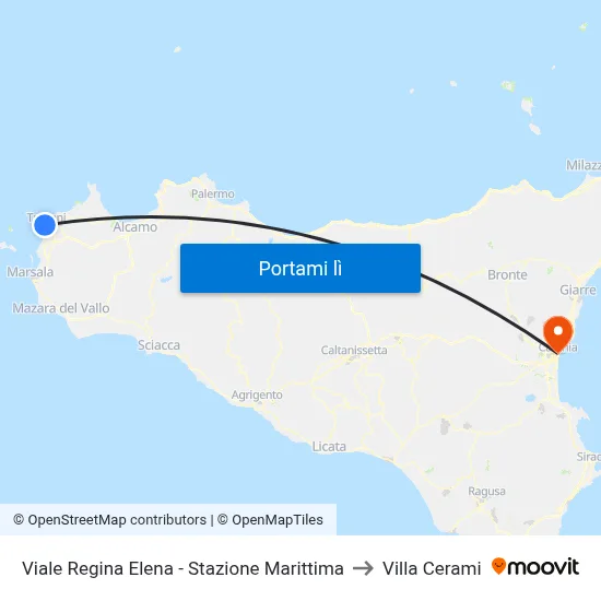 Viale Regina Elena - Stazione Marittima to Villa Cerami map