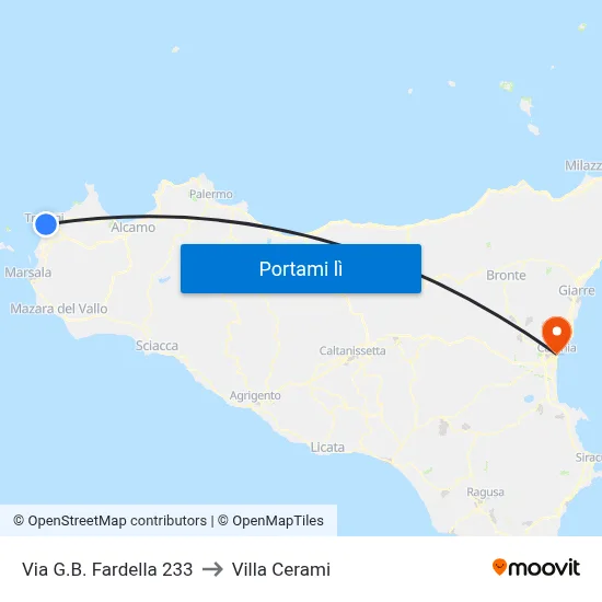 Via G.B. Fardella 233 to Villa Cerami map