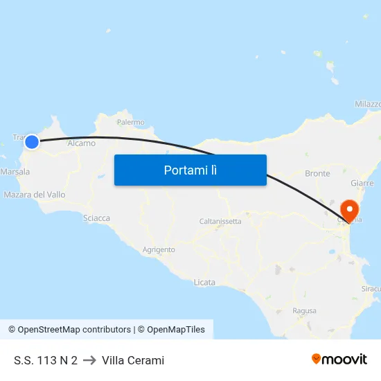 S.S. 113 N 2 to Villa Cerami map