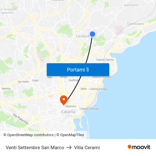 Venti Settembre San Marco to Villa Cerami map
