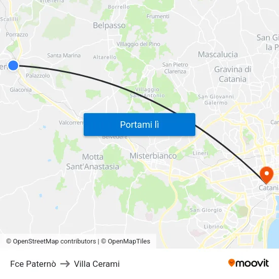 Stazione Paternò to Villa Cerami map