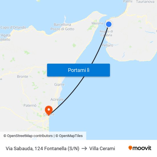 Via Sabauda, 124  Fontanella (S/N) to Villa Cerami map
