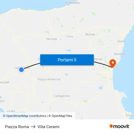 Piazza Roma to Villa Cerami map