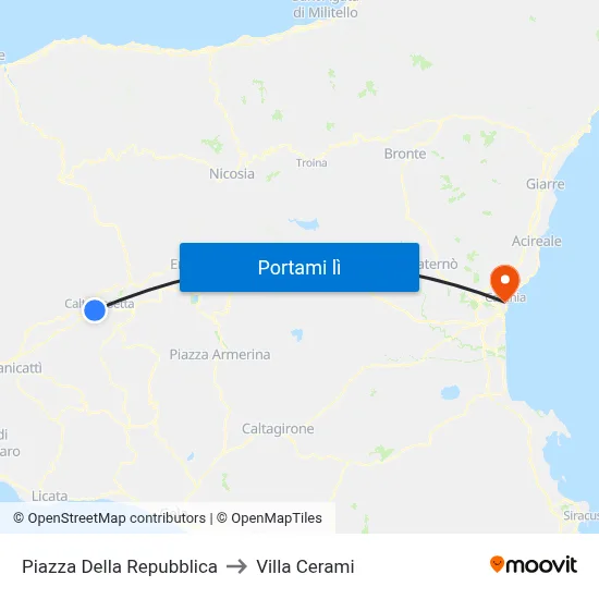 Piazza Della Repubblica to Villa Cerami map