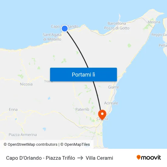 Capo D'Orlando - Piazza Trifilo to Villa Cerami map