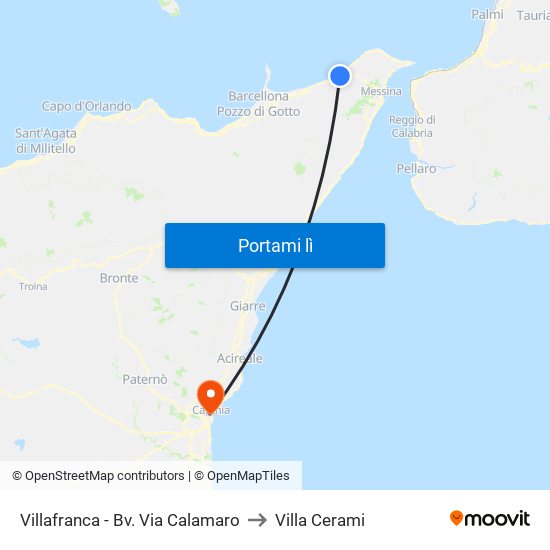 Villafranca - Bv. Via Calamaro to Villa Cerami map