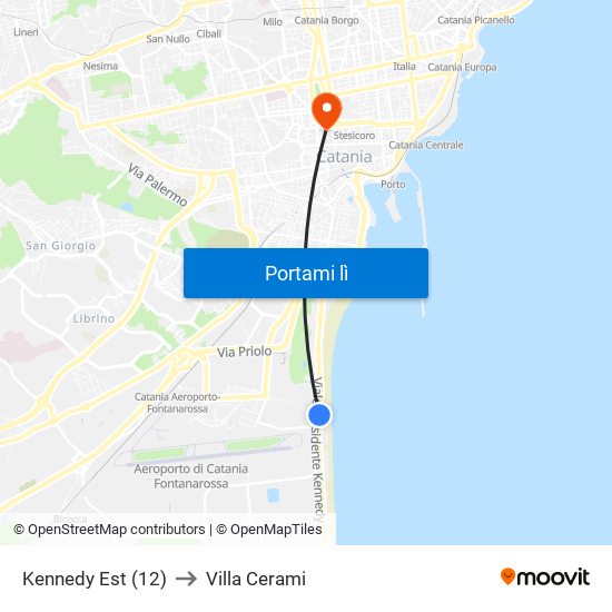 Kennedy Est (12) to Villa Cerami map