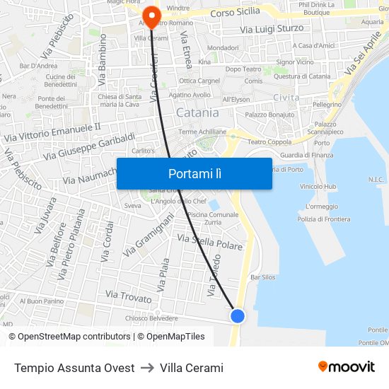 Tempio Assunta Ovest to Villa Cerami map