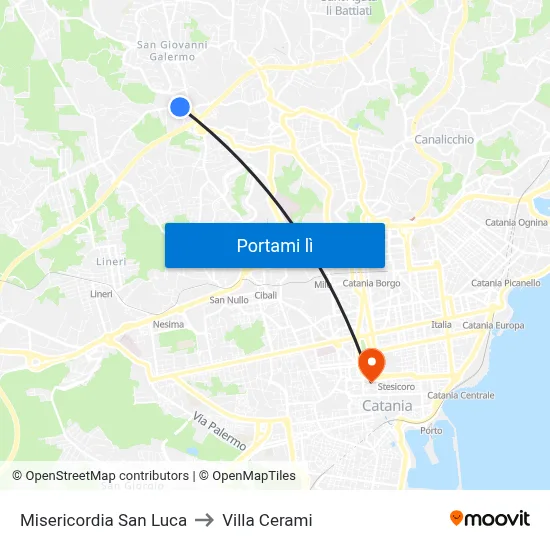Misericordia San Luca to Villa Cerami map