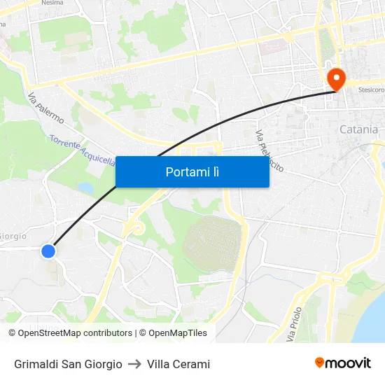 Grimaldi San Giorgio to Villa Cerami map