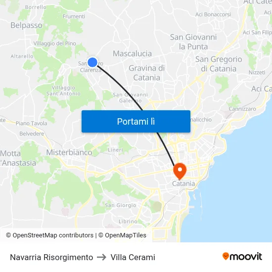 Navarria Risorgimento to Villa Cerami map