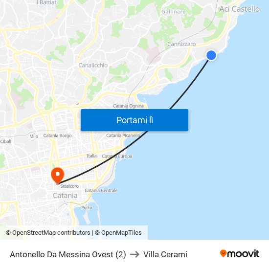 Antonello Da Messina Ovest (2) to Villa Cerami map