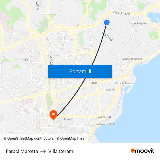 Faraci Marotta to Villa Cerami map
