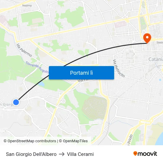 San Giorgio Dell'Albero to Villa Cerami map