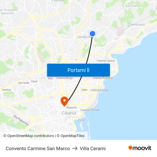 Convento Carmine San Marco to Villa Cerami map
