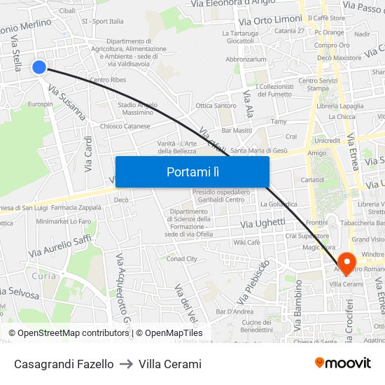 Casagrandi Fazello to Villa Cerami map