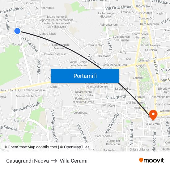 Casagrandi Nuova to Villa Cerami map