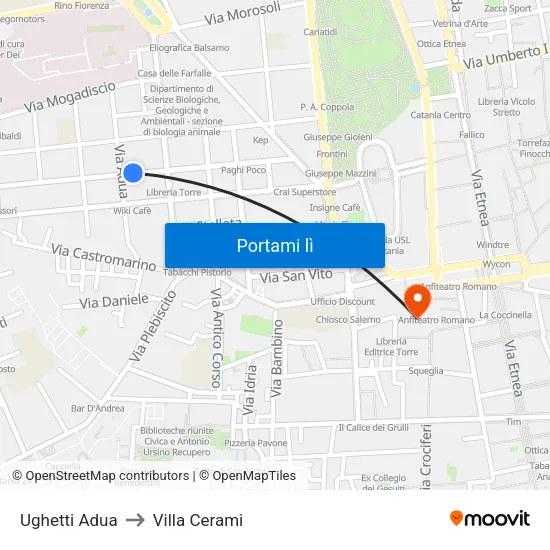 Ughetti Adua to Villa Cerami map