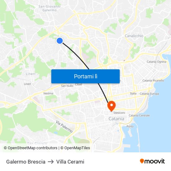 Galermo Brescia to Villa Cerami map