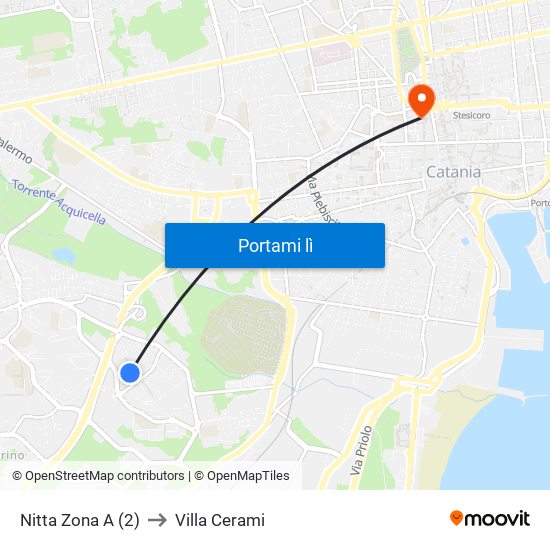 Nitta Zona A (2) to Villa Cerami map