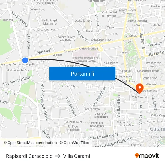 Rapisardi Caracciolo to Villa Cerami map