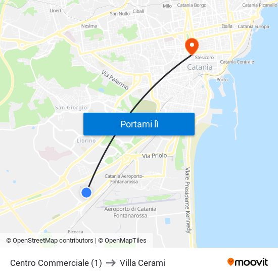 Centro Commerciale (1) to Villa Cerami map