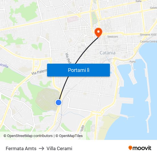 Fermata Amts to Villa Cerami map