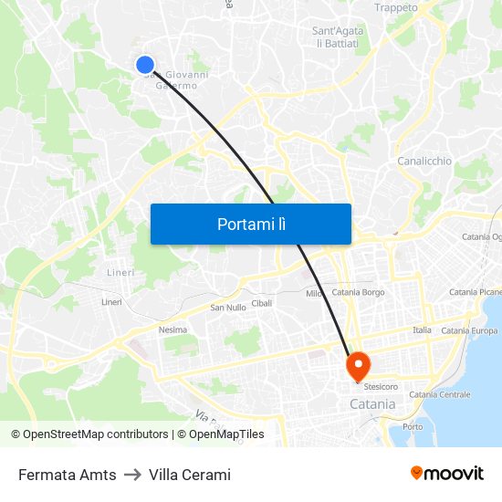 Fermata Amts to Villa Cerami map