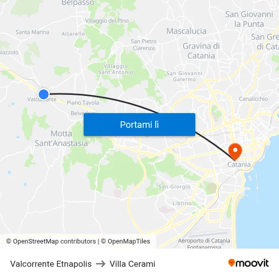 Valcorrente Etnapolis to Villa Cerami map